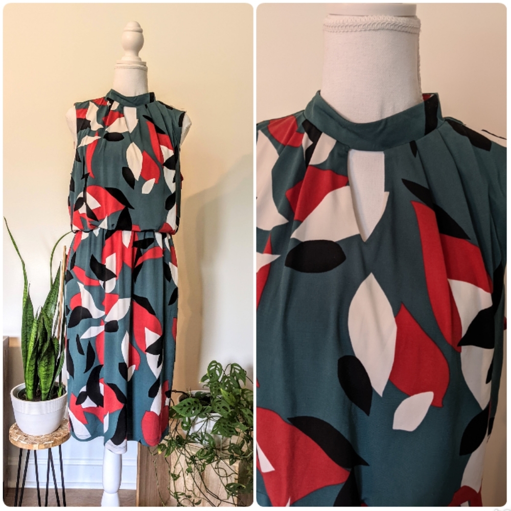 Nine west sleeveless mock neck dress summer sz 6